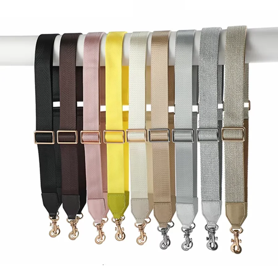 Colorful Canvas Crossbody Bag Strap With Cowskin Leather Designer Shoulder Bag Strap Gold Silver Replacement Accessories New