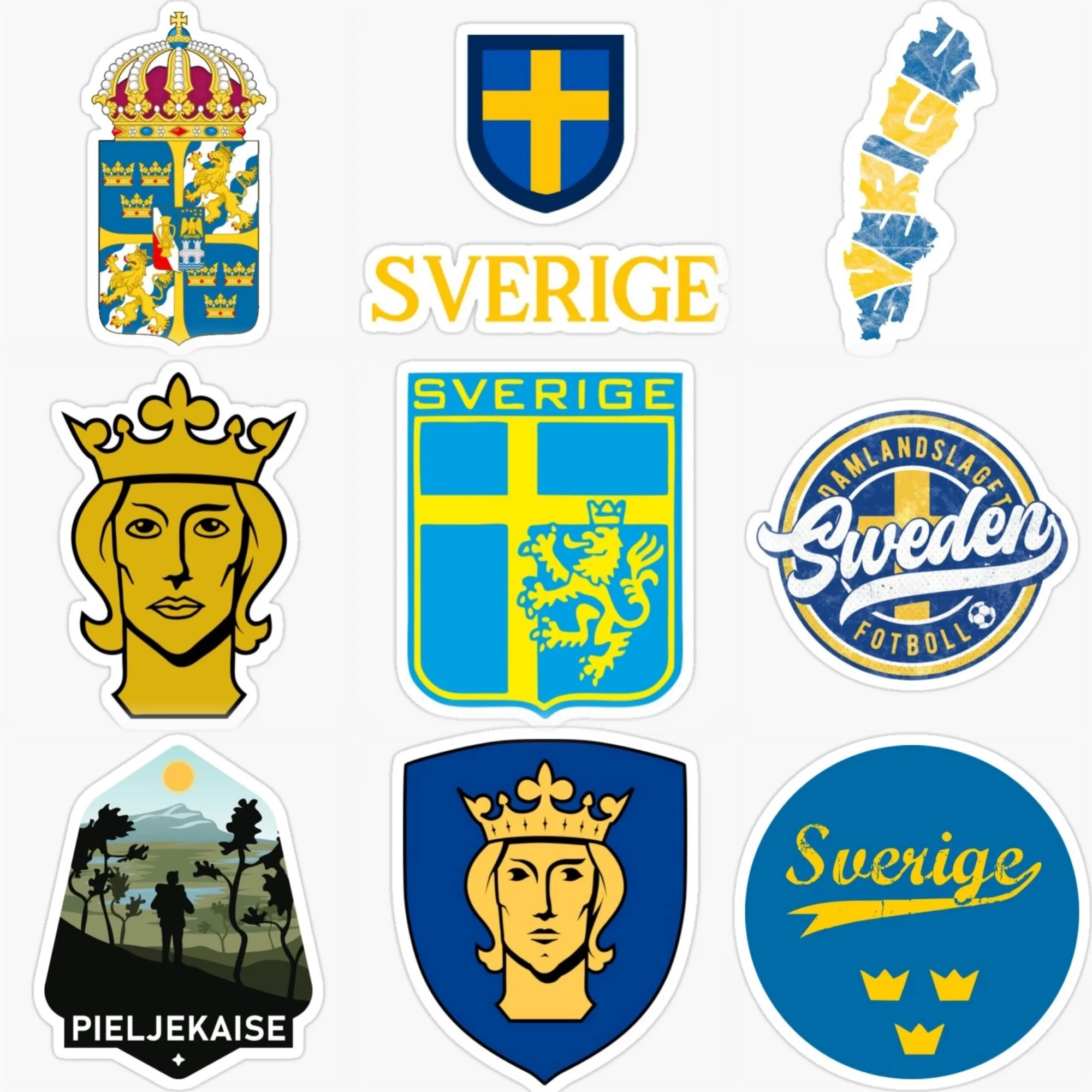 

Sweden Flag Map National Emblem Creative PVC Sticker for Decorate Car Motorcycle Van Bicycle Wall Window Fridge Decal