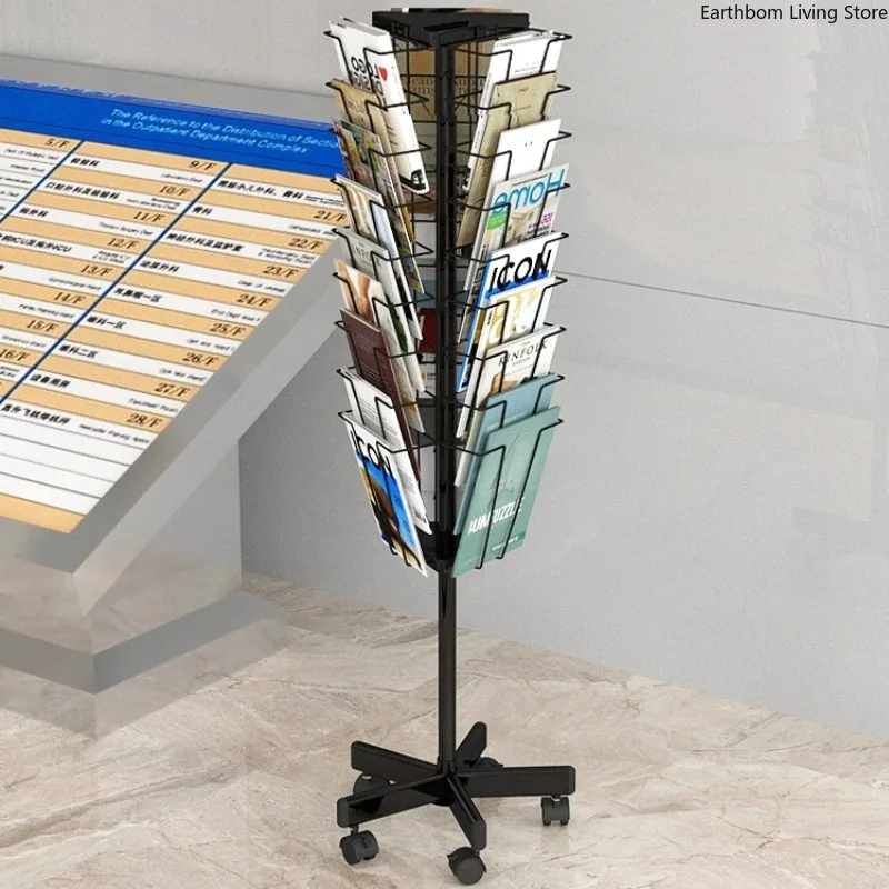 Rotatable Movable Magazine Racks Floor Storage Living Magazine Racks Room Bedroom Nice Office Furniture Das Magazin ZY40ZZJ