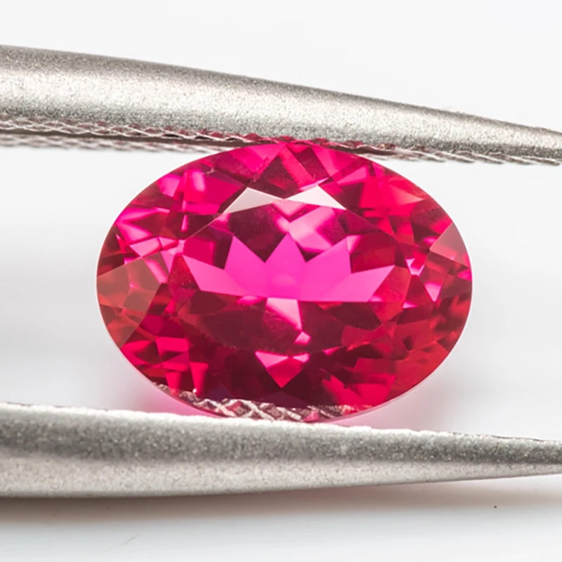 Lab Grown Ruby Oval Shape Red Color VVS1 Charms Gemstone For DIY Jewelry Making Necklace Rings Materials Selectable Certificate
