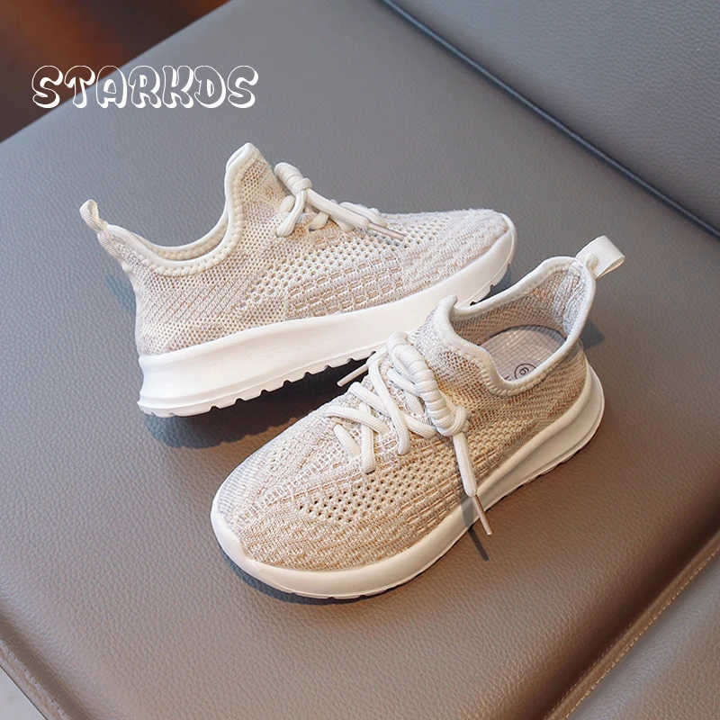 

Classic Knitted Sneakers Boy Summer Sport Shoes Girl Breathable Mesh Running Tennis Child Brand Design Slip-on Trainer Zapatos