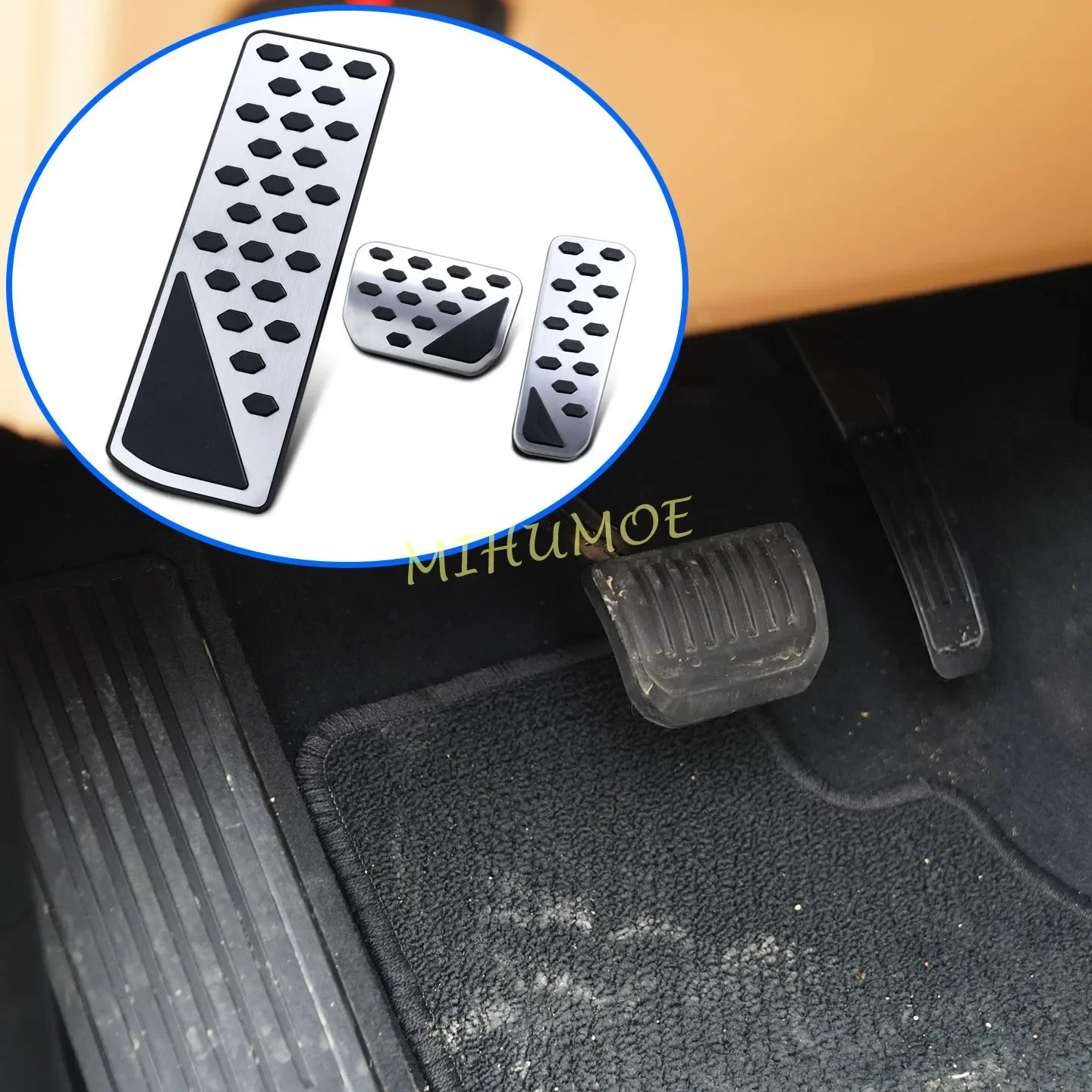 

For 2021-2024 Jeep Grand Cherokee L Stainless Steel Foot Rest Dead Brake Gas Pedal Pad Cover Set LHD