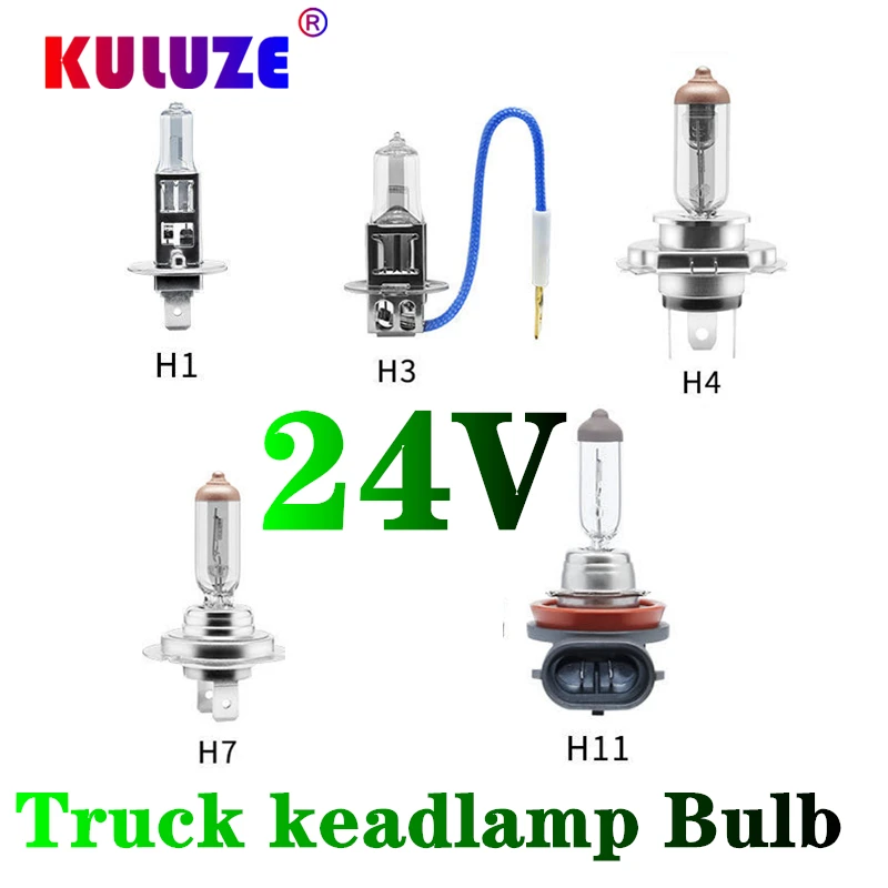 2pcs Clear 24V 70W H1 H3 H7 H11 H4 Standard Quartz Halogen Headlamp Bulb 9003 Truck High And Low Light Fog Lamp Bulb