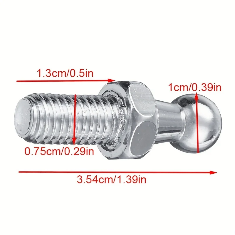 2pcs 10mm M8 Universal Dust Cover Universal Car Boot Bonnet Gas Strut End Fitting Connector Ball Pin Joint Valve Screw