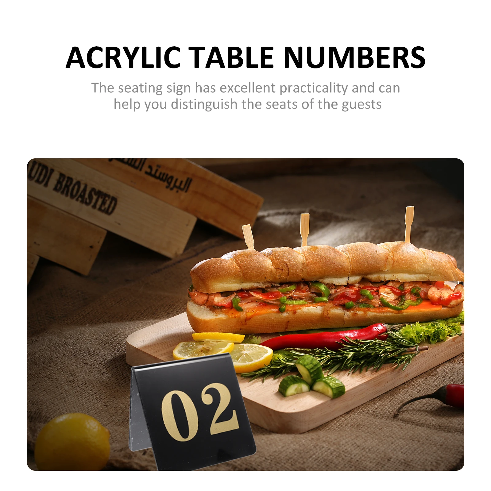 

10pcs Acrylic Table Numbers Wedding Reception Banquets Restaurant Seat Signs Reusable Double Sided Wear-Resistant Table