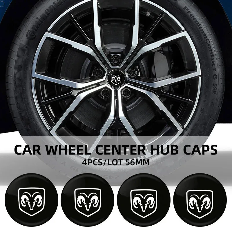 Car 56mm Styling Wheel Center Cap Hub Covers Badge for Dodge SRT NITRO Durango Caliber Viper Coolway CARAVAN JOURNEY Accessories