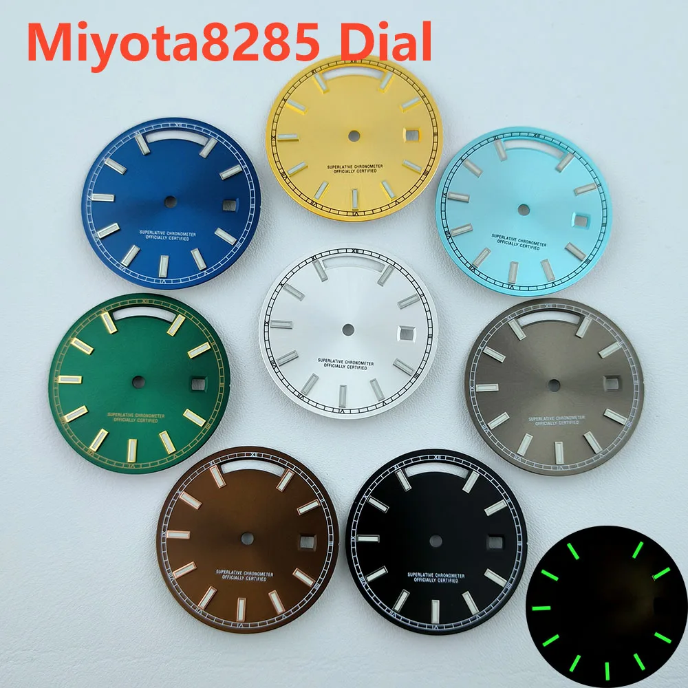 31mm Miyota8285 dial Custom logo Green luminous Dial watch dial suitable for Miyota8285 movement watch accessories repair tools