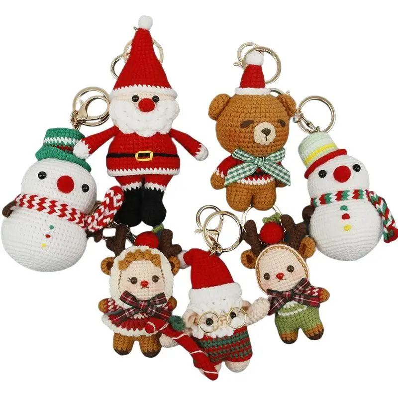 1 Stück Niedlicher Gehäkelter Elch-Anhänger, Handgefertigter Gewebter Hirsch-Schlüsselanhänger, Gestrickte Puppe, Weihnachtliches Hängedekor, Liebliches Geschenk – Detail 6