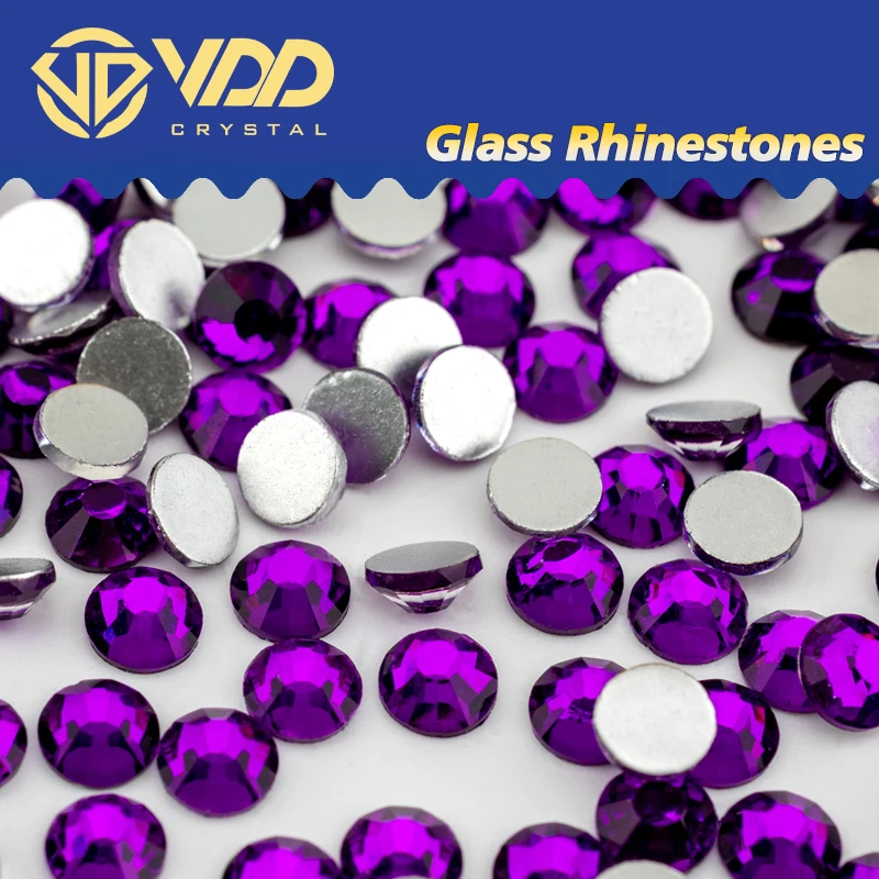 VDD 130 Grape SS4-SS30 Nowe kolorowe szklane cyrkonie Crystal Flatback Bright Glitter Strass Stone DIY Crafts Akcesoria do zdobienia paznokci