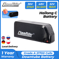 ChamRider 48V 36V 52V Ebike Battery 24ah Hailong Max 21700 Cells 50A BMS 500W 750W 1000W 1500W Electric Bicycle Pack Lithium