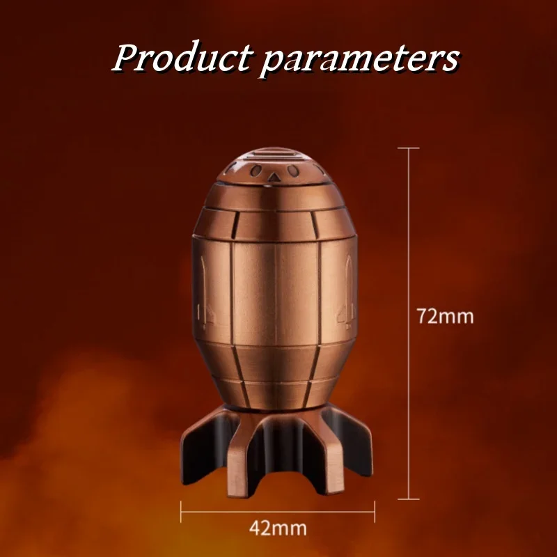 Creative Metal Rotating Missile Shaped Lighter Windproof Straight Forward Red Flame Gas Lighter for Gift Cigarette Accessories