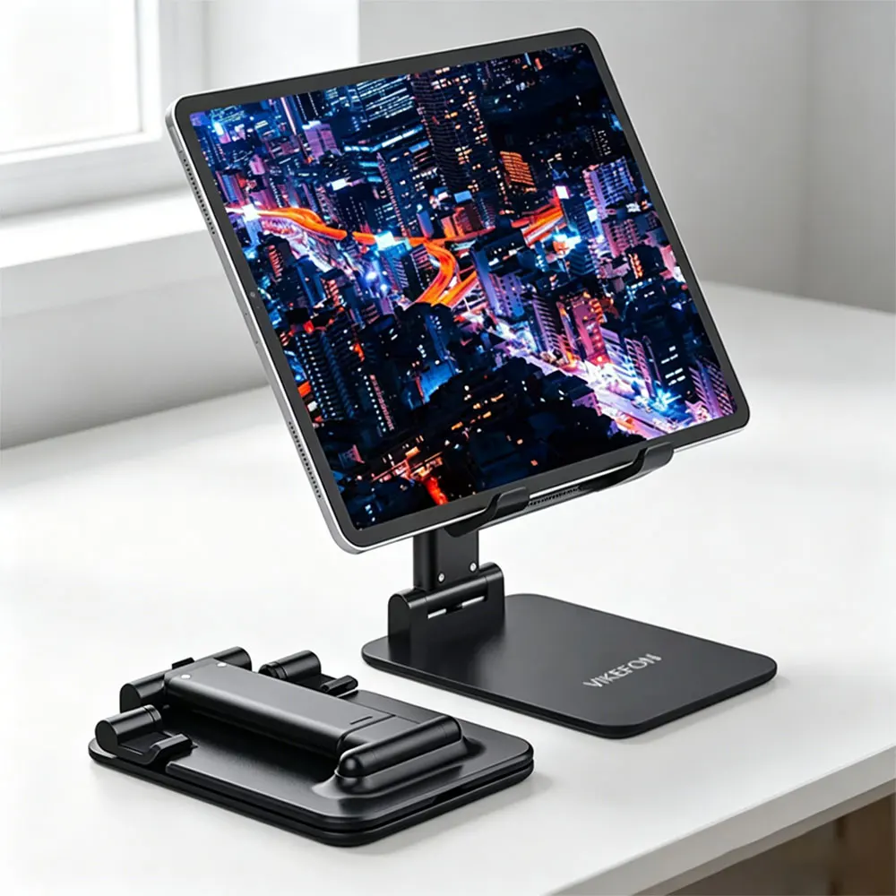 Faltbarer Tablet-Ständer, Desktop-Handyhalterung, Live-Streaming-Halterung für iPhone 17 16 15 14 13 12, Samsung S25 S24, Xiaomi, iPad-Halterung