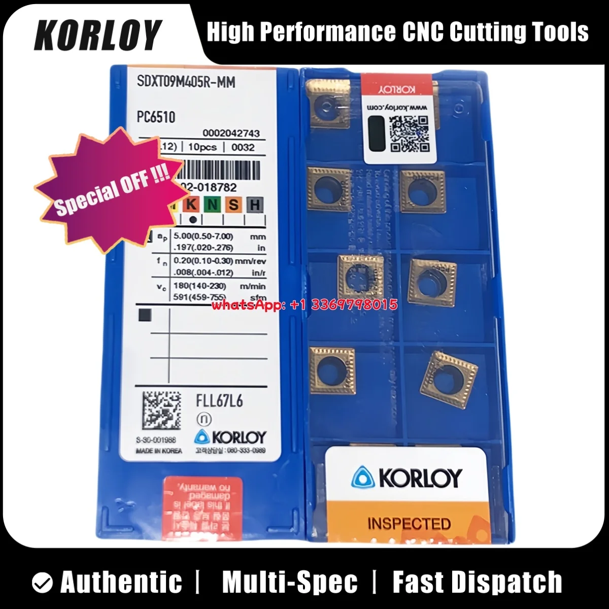 

KORLY Оригинальная фрезерная пластина SDXN SDXN1203AESN-FM PC3545 10 шт.