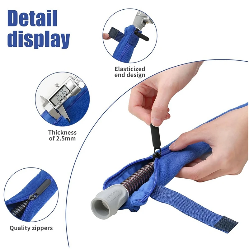 ABBN-6.3 FT CPAP Hose Cover For Resmed Climatelineair Airsense 10 & 11, CPAP Tube Cover , Insulated Fabric Wraps