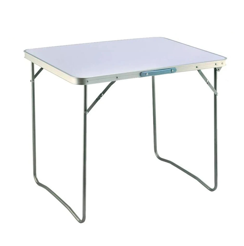 80x60x69cm Aluminium Camping Table, Portable Folding Table Small Picnic Table Laptop Desk TV Dinner Bed Home Office, White