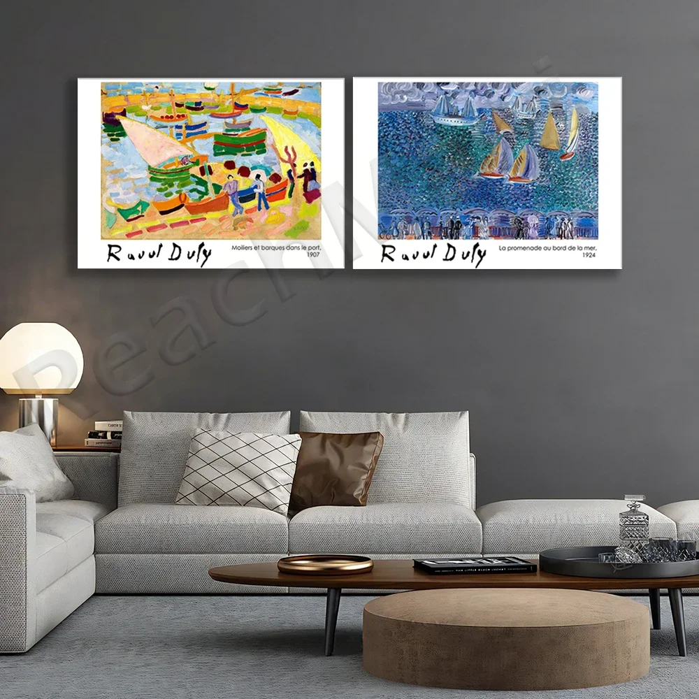 Raoul Dufy Art Prints - Fauvism Art Poster, Impressionist Raoul Dufy Harbour Poster Bacon Surreal Art Print Poster Dufy Art