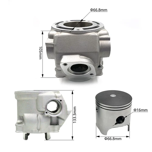 Imagen 2 del producto Kit de cilindro DT230 Loncin MT250 Std 66,80mm con almohadilla de máquina completa juego completo de anillos de pistón para Hengjian 250