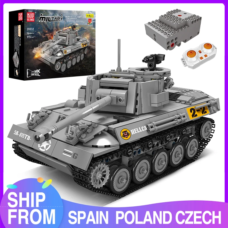 Mold King 20032 Technical Tank Toys telecomando M18 Tank Destroyer Building Block Assembly Tank Bricks regalo di natale per bambini