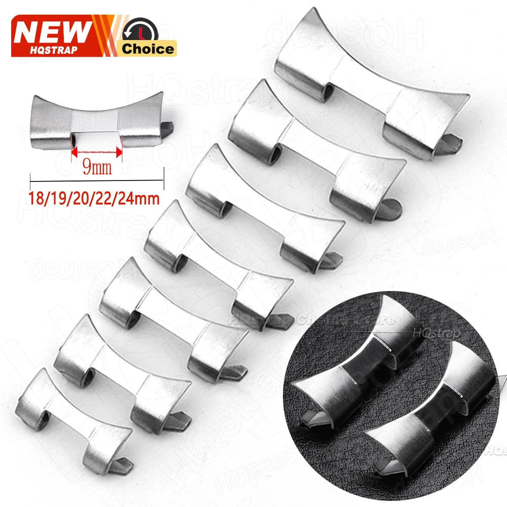 2 قطعة نهاية منحنية مجوفة 18 مللي متر 19 مللي متر 24 مللي متر 20 مللي متر 22 مللي متر ل Seiko SKX009 SKX007 حزام موصل مصقول ماتي الفضة الفولاذ المقاوم للصدأ #1