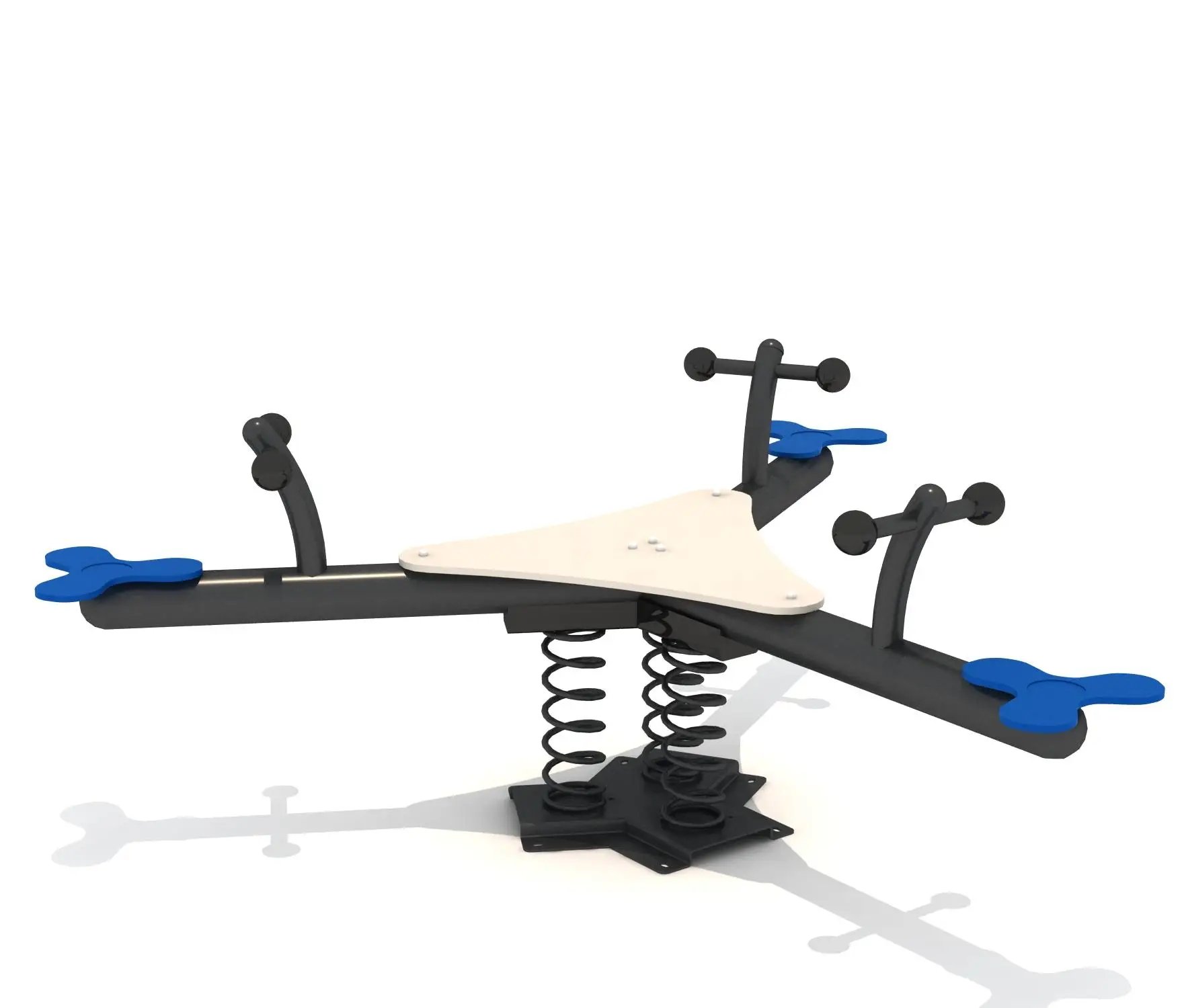 2027   Triangular-Shaped Steel Durable Spring-Loaded Colorful Outdoor Playground Garden Seesaw