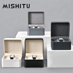 MISHITU Single Watch Gift Box with Pillow PU Leather Wristwatch Display Case Organizer for Men Gift box Watch Storage Case