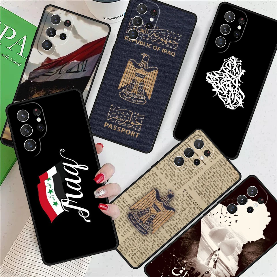 

Iraq Flag For Samsung Galaxy S24 Ultra S21 S22 S8 S9 S10E Note 10 20 Plus FE S23 Phone case Cover Coque