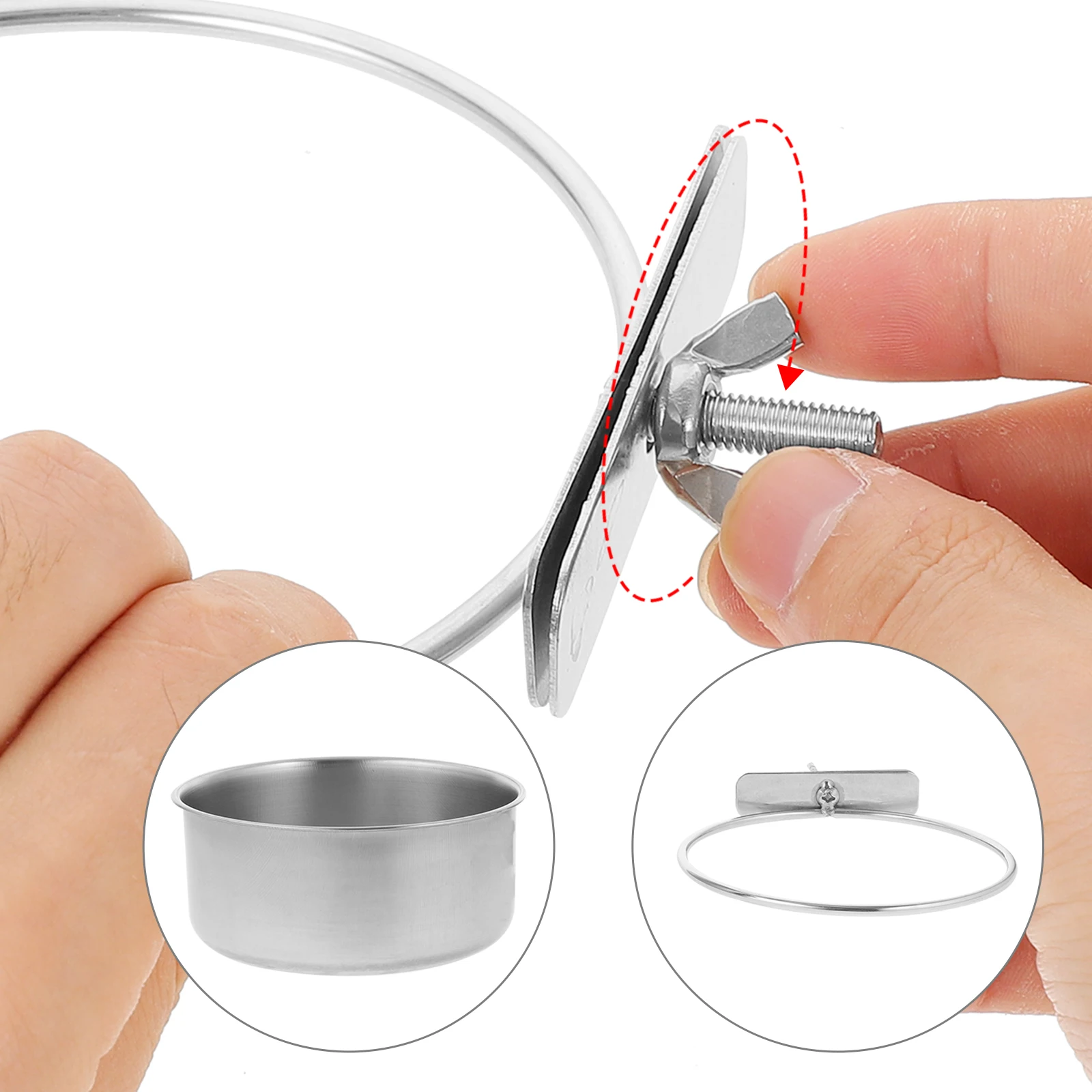 

Stainless Steel Food Water Bowl Medium Size Hanging Cage Bird Cup Parrot Feeding Dish Pet Food Water Container