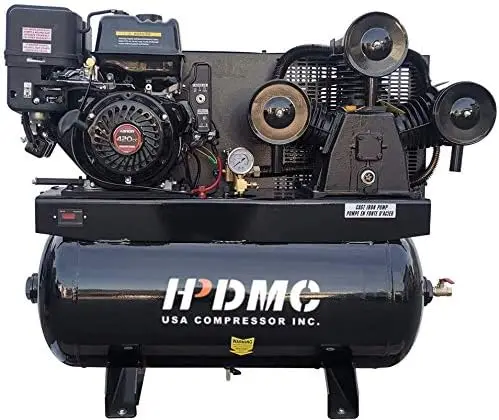 13HP Gas Powered Air Compressor 3-Cylinder 30 Gallon Horizontal Tank Piston Pump Air Compressed System (125 PSI @ 44 CFM)