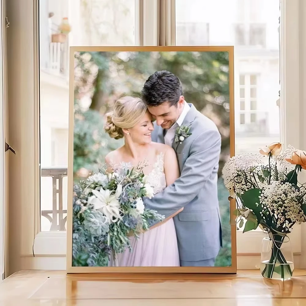 Personalized Print of Your Photos Canvas Painting Couples Family Weddings Pet Characters Animal Wall Art Picture Home Decor Gift
