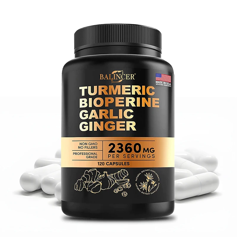 4-in-1 Curcumin 95% Curcumin Ginger Root Garlic Black Pepper Healthy Inflammation Support Joint Immune Heart Health Antioxidant