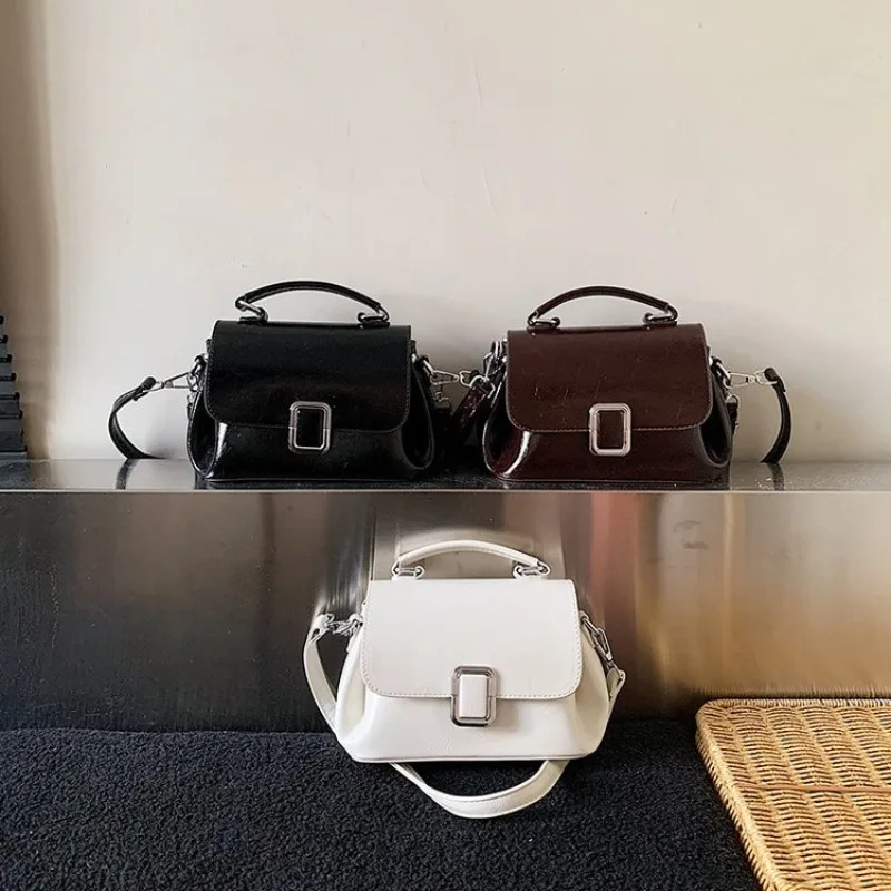 

Best Superstar Show Square Diaper Bag Textured Original Retro High End Minimalist Casual Leather Shoulder Handbag Women