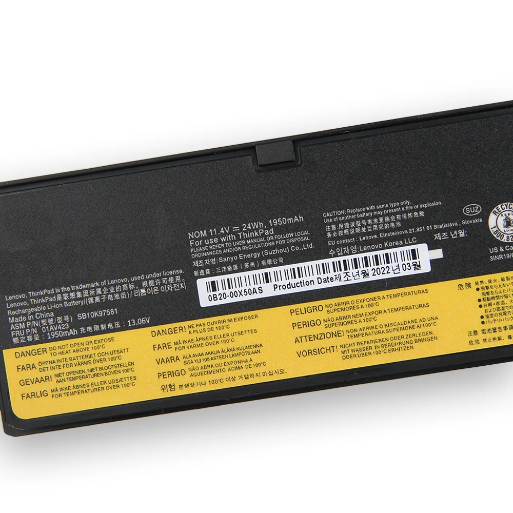 Original Replacement Battery SB1K97581 For Lenovo Thinkpad T580 T470 T570 T480 A475 A485 P51 P52S 61+ Batteries