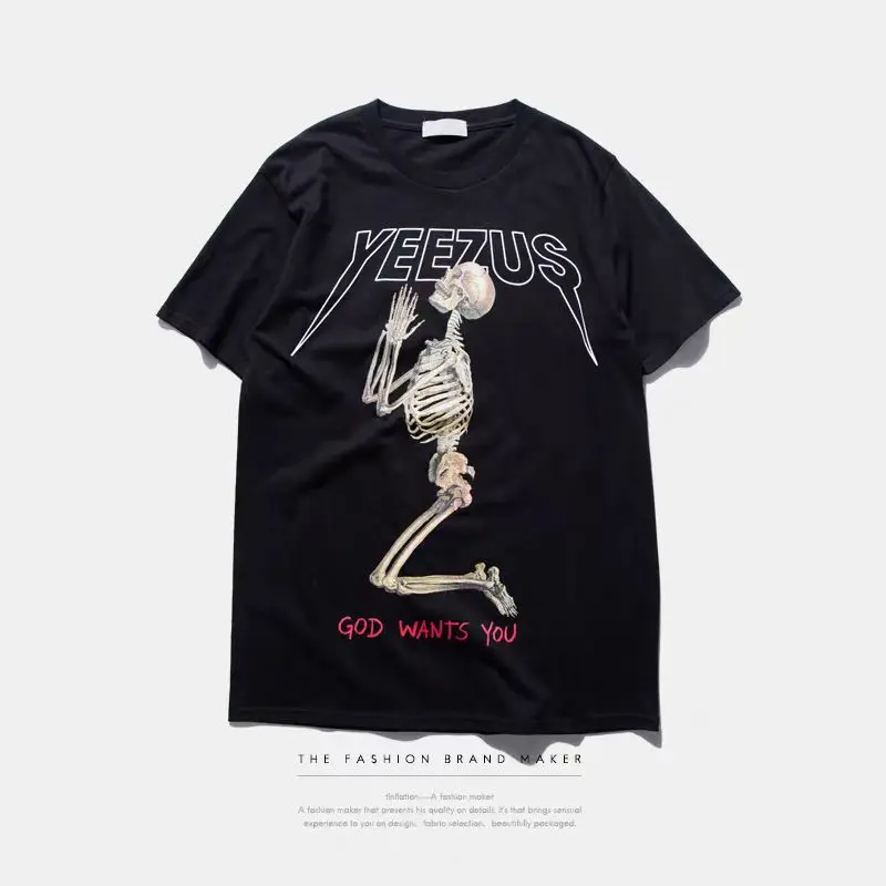 Yeezus Kanye West T-Shirt Baumwolle Streetwear Konzert Hip-Hop Kurzarm – Detail 7