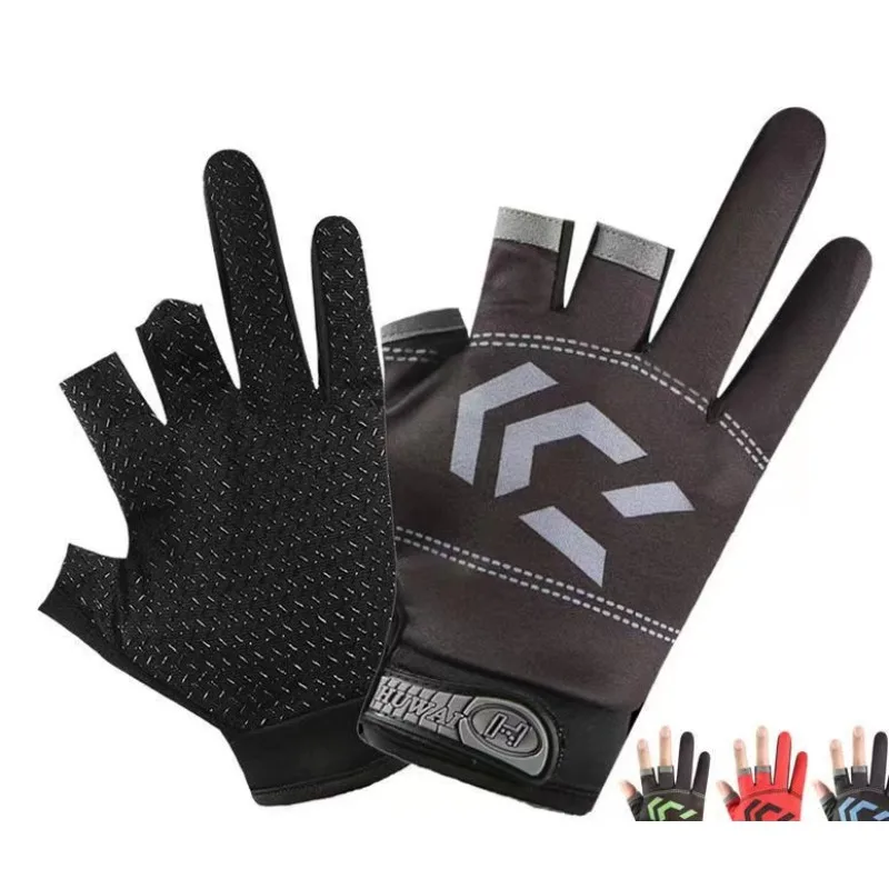 Pesca Takeout Express tres dedos dedos desnudos guantes para hombres y mujeres pantalla táctil de seda de hielo guantes deportivos para ciclismo