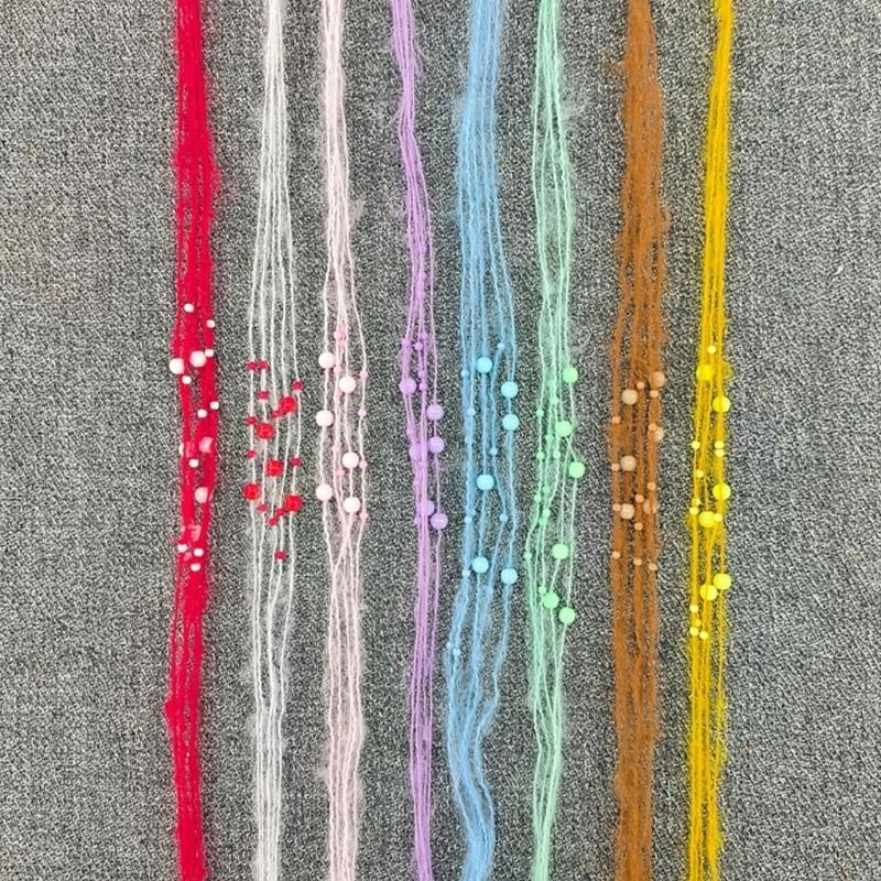 

Lovely Infant Hairband Princess Pearls Mohair Headband Newborn Girls Photo Props for Toddlers Photography & Baby Showers 15UB