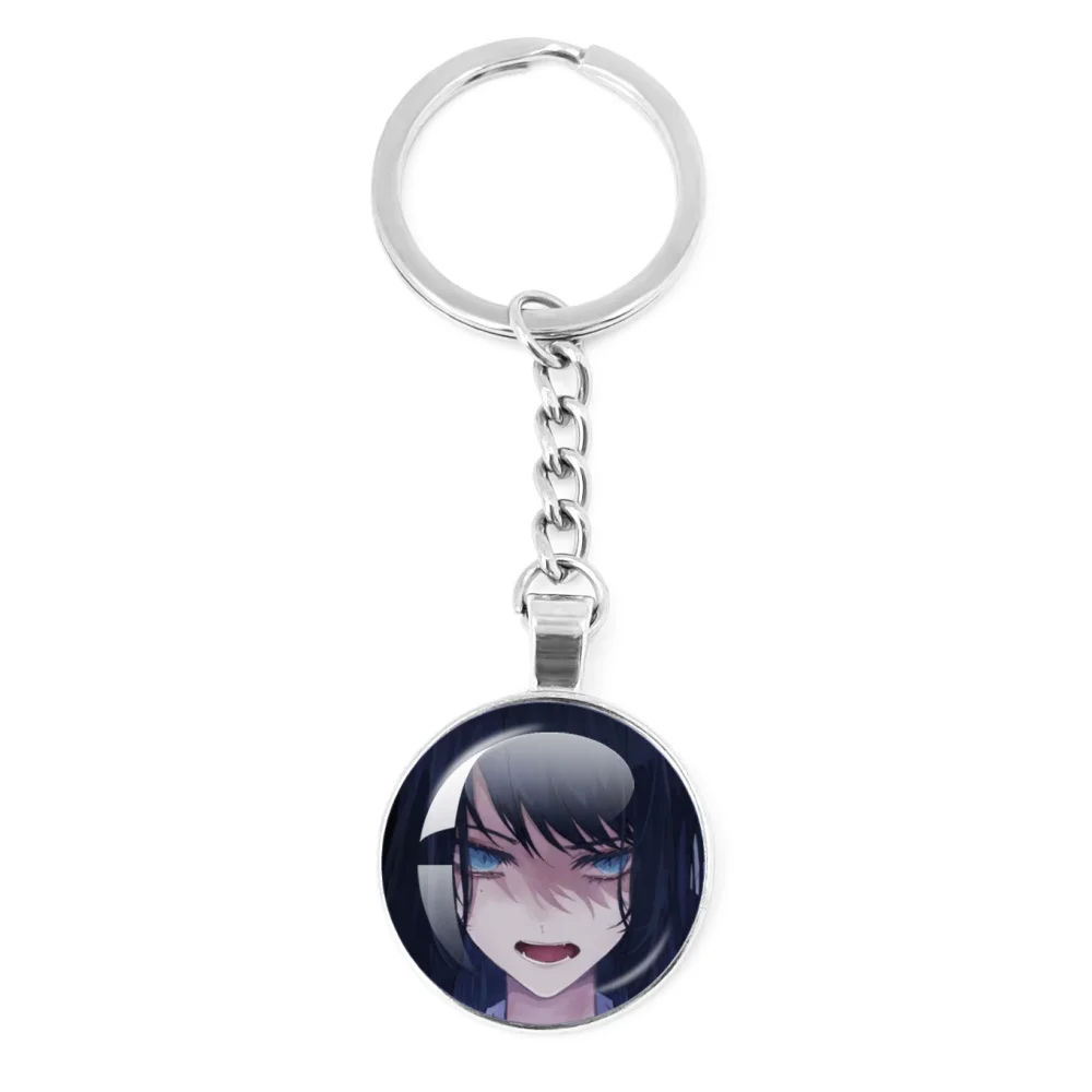 Ado Kyogen X Uta I Love Ado Accessories Glass Cabochon Pendant Metal Key Ring Fans Jewelry Decor Friends Gifts