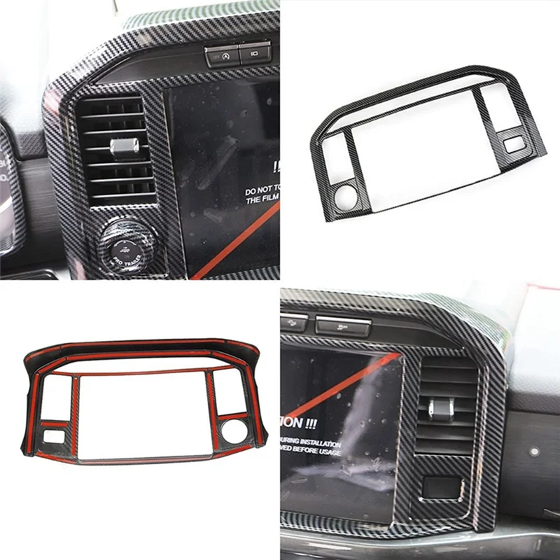 

Carbon Fiber Style Central Control Panel Navigation Frame Decoration Raptor F150 2021 2022 2023 Car Accessories