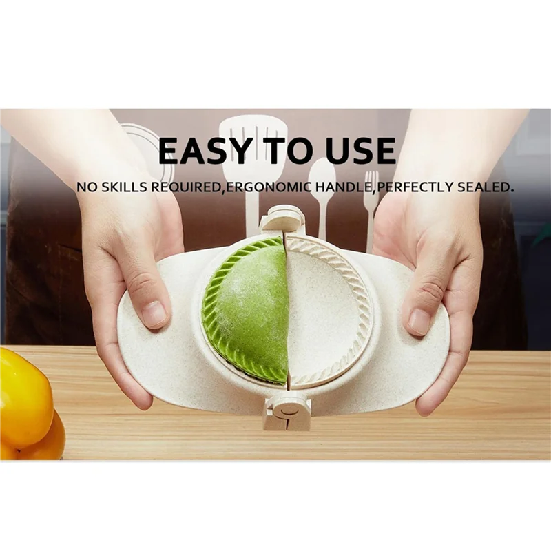 

TKOH-2 Set Empanada Maker Press, 6 Inch Extra Large Dumpling Maker Set With Dough Cutter, Dumpling Mold Set For Pierogi