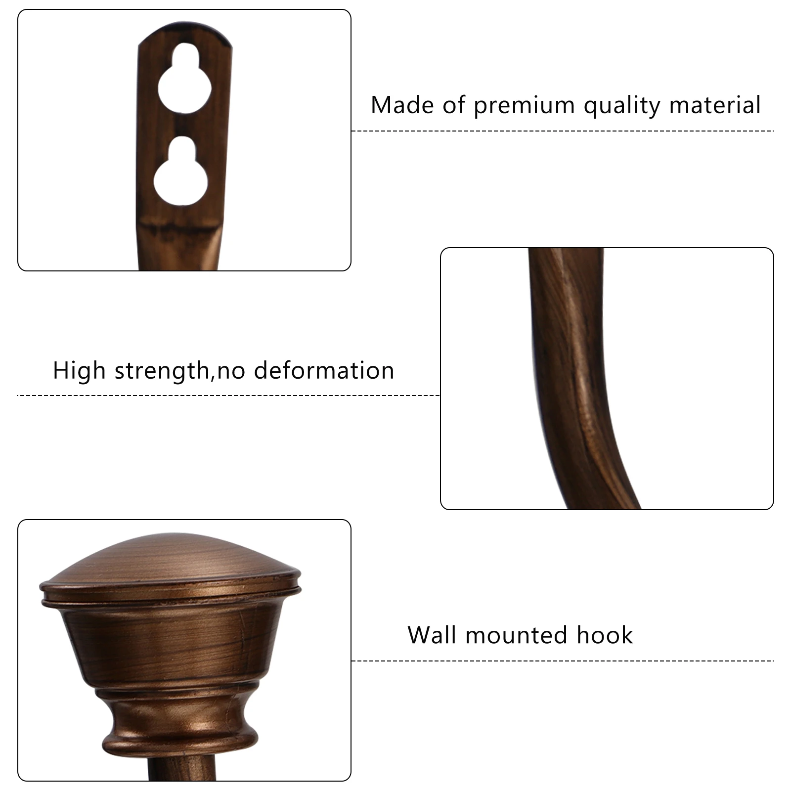 

2pcs U-Shape Holdbacks Iron Wall Mounted Multi Purpose Home Decor Hooks For Coats Towels Keys Wall Hook Hardware Accessories