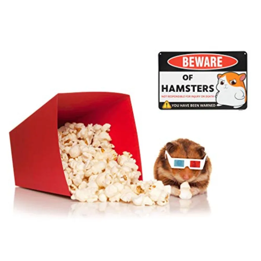 علامة الهامستر ديكور 8 × 12 بوصة الألومنيوم قفص هامستر اكسسوارات الهامستر الهدايا الأشياء اللعب الملابس ملصقات الاشياء