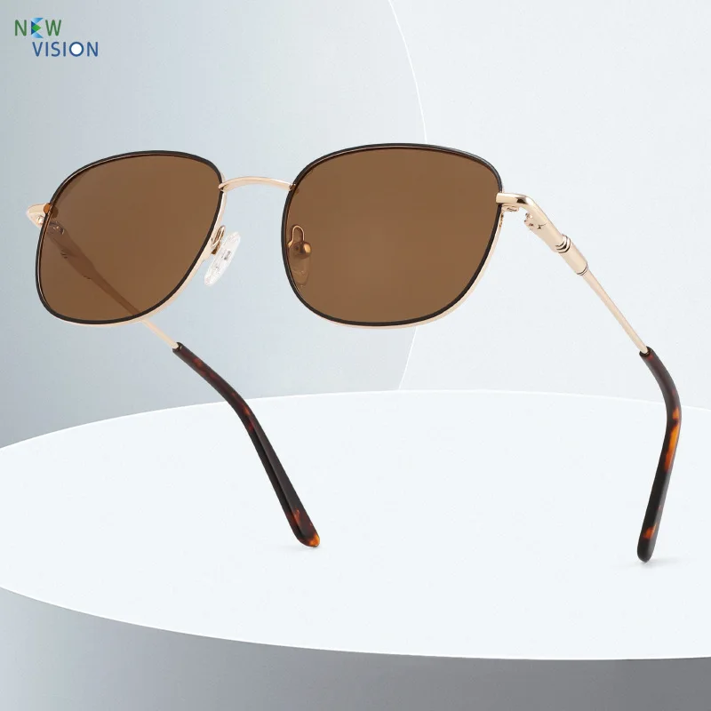 

2025 New Sunglasses Women Square Metal Frame Fashion Polarized Eye Protection Sun Glasses Support Customized Prescription Lens