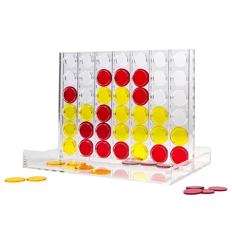 

Acrylic red and yellow four-game four-game puzzle chess board creative tabletop ornament three-dimensional toy game chess
