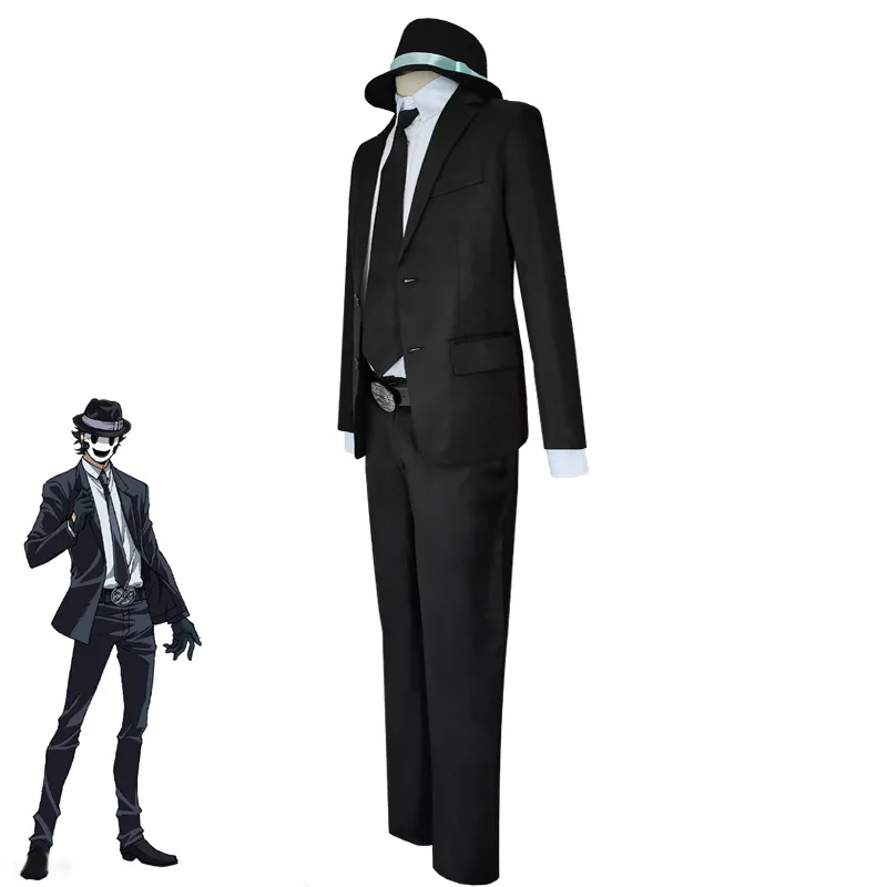 Anime High Rise Invasion Sniper Mask Man Cosplay Costumes Top Pants Belt Tie Hat Clothes Suit Halloween Costumes