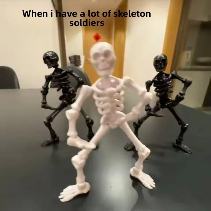 DIY Plastic Posable Skeleton Figurines Movable Joints Mini Skeletons Halloween Party Decor