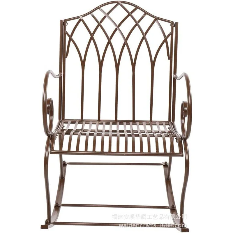 Leisure Rocking Chair Adult Wrought Iron Lazy Nordic Balcony Home Outdoor Back Chair Patio Lounge Chair