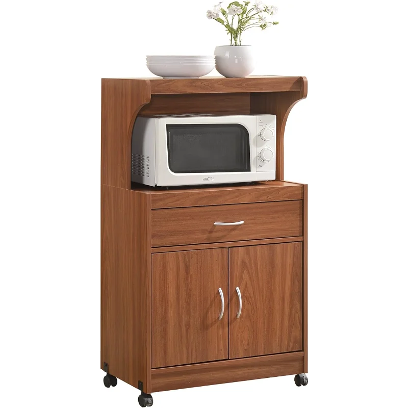 

Hodedah Microwave Kitchen Cart, Cherry