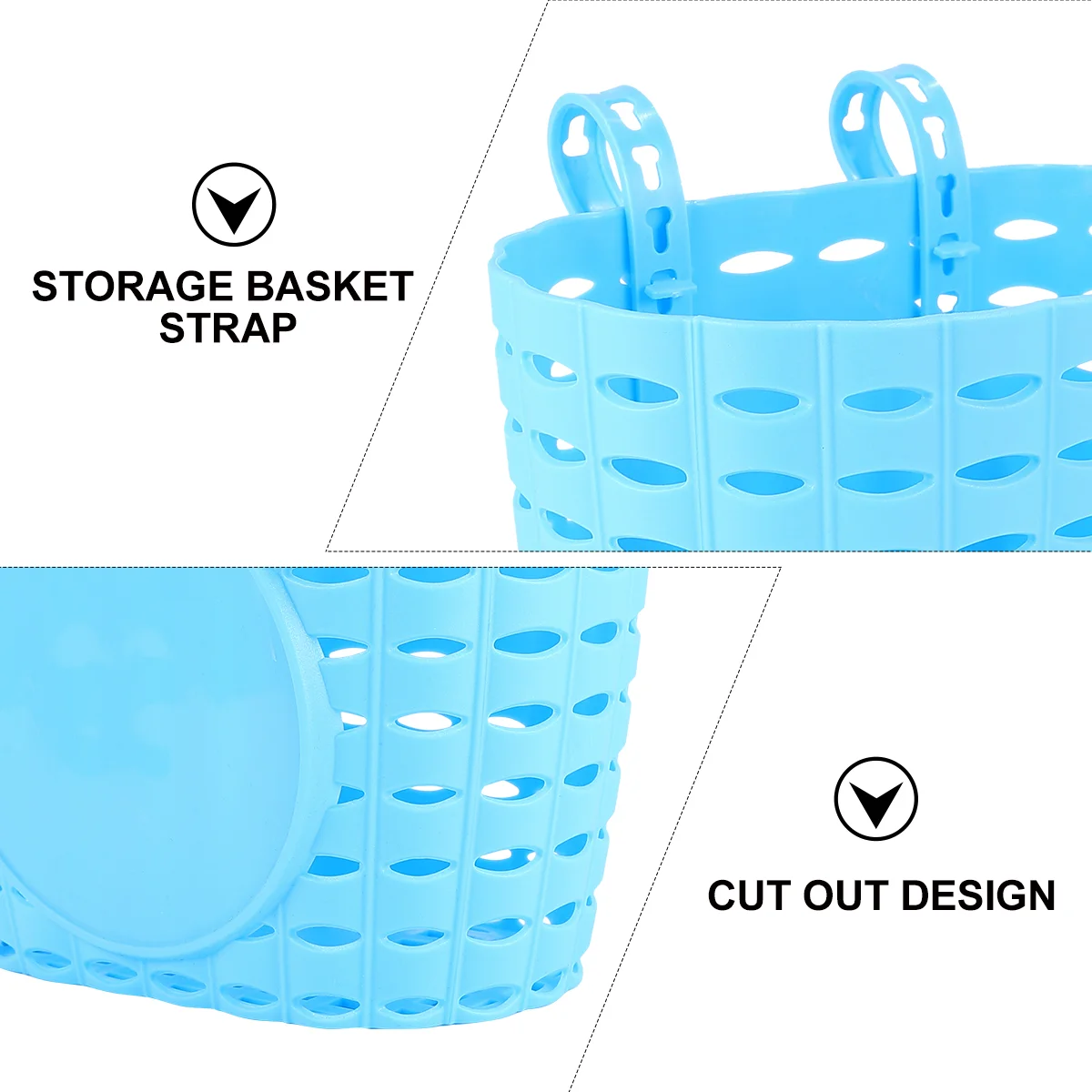 1Pc Children Bike Basket Detachable Plastic Bike Storage Basket for Kids Bike Without Stickers (Orange)