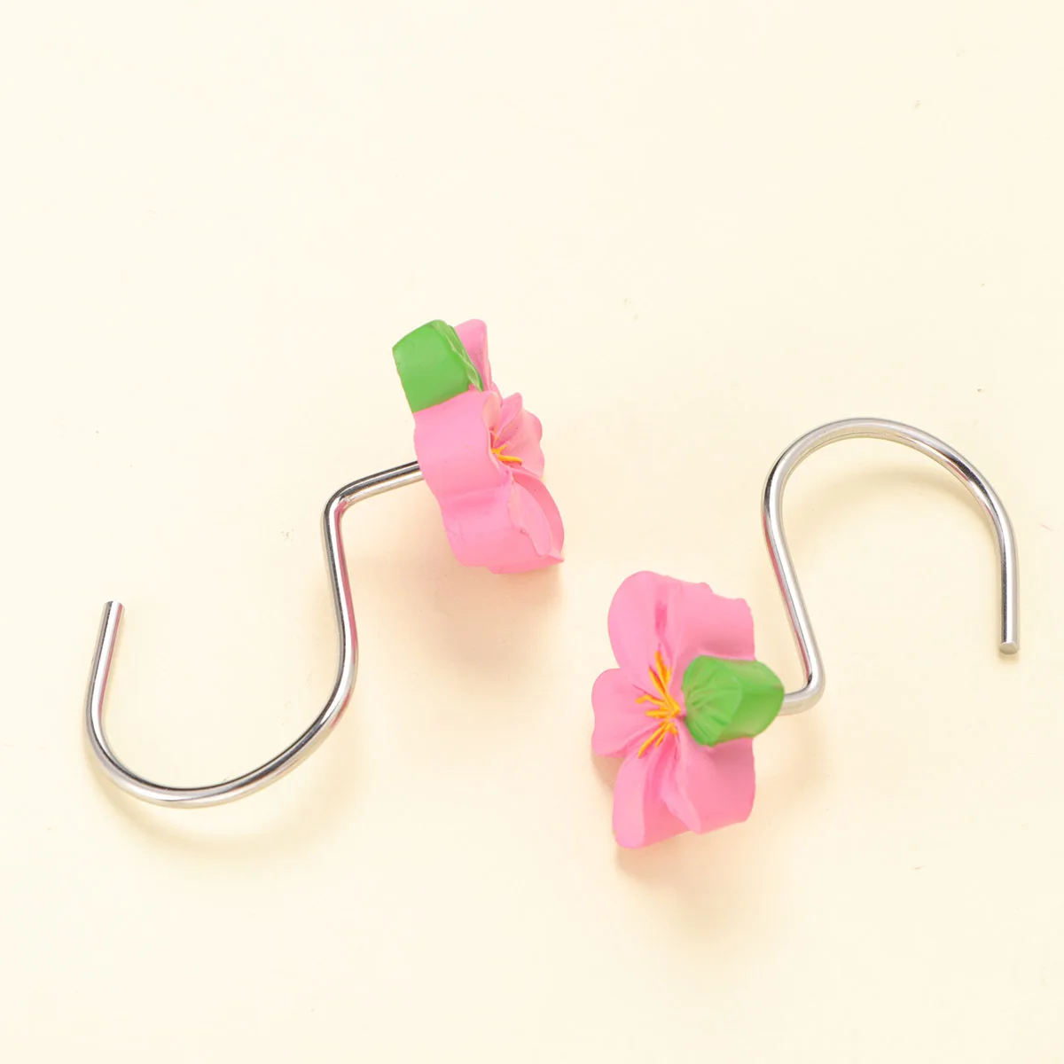 

12Pcs Resin Curtain Hooks Flower Design Stylish Wall Tieback Decorative Curtain Hanger for Bedroom Living Room