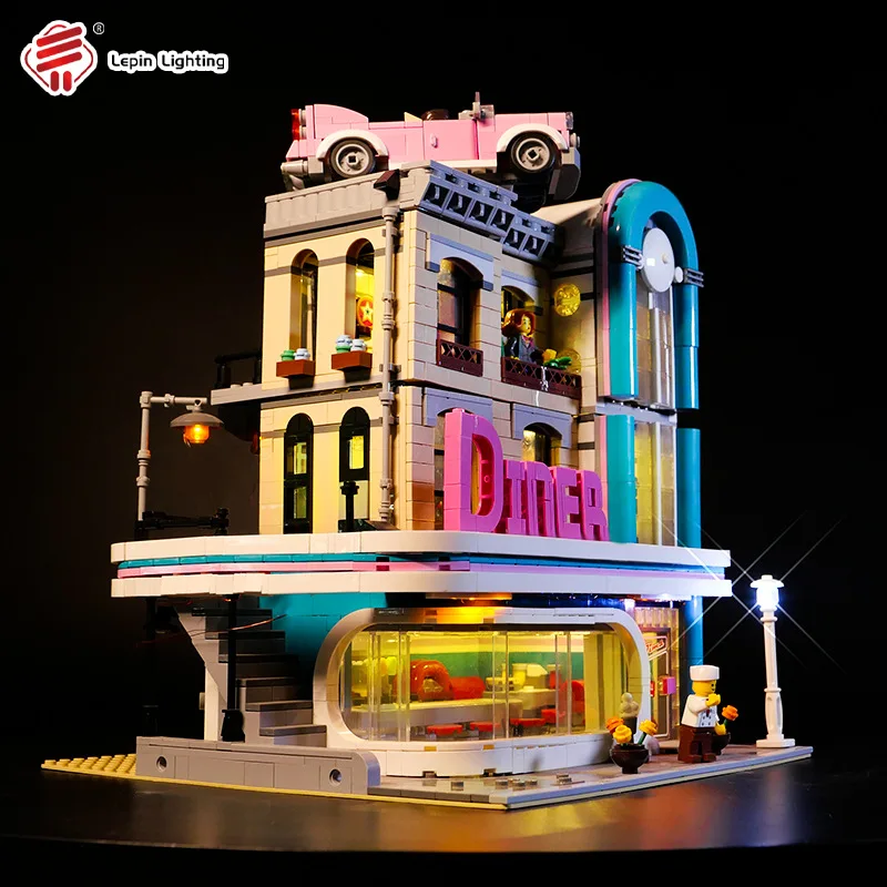 DIY LED-Licht-Kit für Lego 10260 Downtown Diner Baustein-Set (nur LED-Licht, ohne Blöcke Modell)