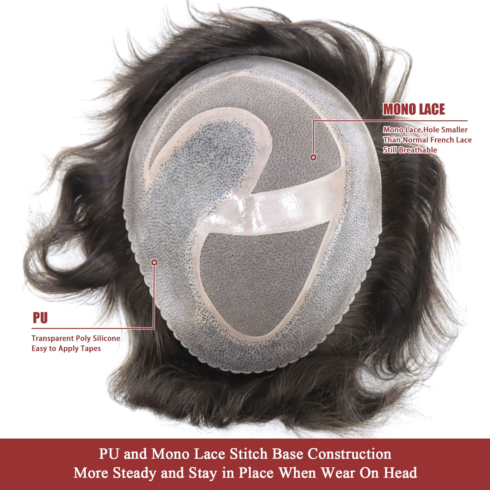 Ash Blonde Men's Toupee Hair System